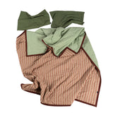 ボーダーラインパターンリバーシブルサマーコンフォーター - Mocha stripe - Q size