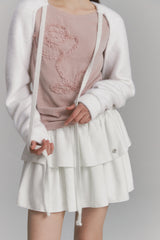 Fur Ribbon Bolero White
