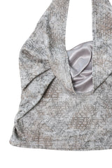 [ID] Distressed Halter Top & Bolero Set (Silver gray)