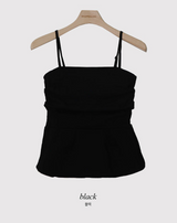 Shirring Flare Bustier Blouse (4color)