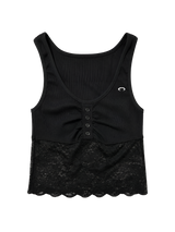 LACE SHORT SLEEVELESS [BLACK]