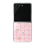 [MADE]Peach Check MagSafe Glass Bumper Phone Case for ZFlip