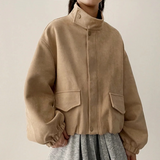 Fumo High Neck Banding Suede Jumper