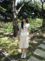 アオビンテージフリルシャツ