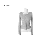 Iton Frill Ribbed See-Through Cardigan
