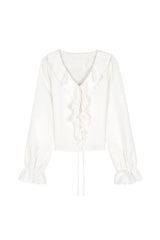 Classic Rosy Chiffon Blouse, Ivory