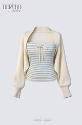 Vanilla Stripe Bolero Top Set