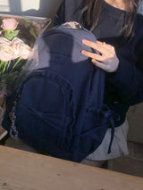 フリルリボンリュックサック_vintage navy