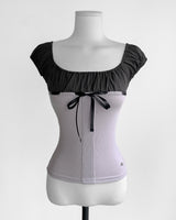 [♡MADE♡] devil puff tone & satin top