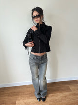 grey low wash denim