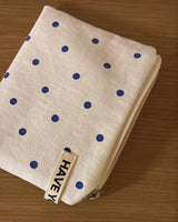 Dot flat pouch - blue , M size