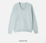 [Unisex] ベーシックVネッククロップニット(8color)