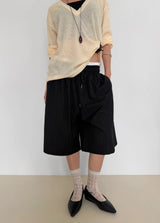 LINEN DEEP V-NECK KNIT