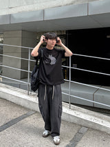 ドローイングキャットハーフTシャツ