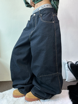 STITCH BALLOON DENIM PANTS 💙S-XL🖤