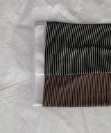 Round collar striped frill T-shirt