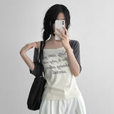 ナグランリトルガールオフショルダーレグランTシャツ(3 colors)