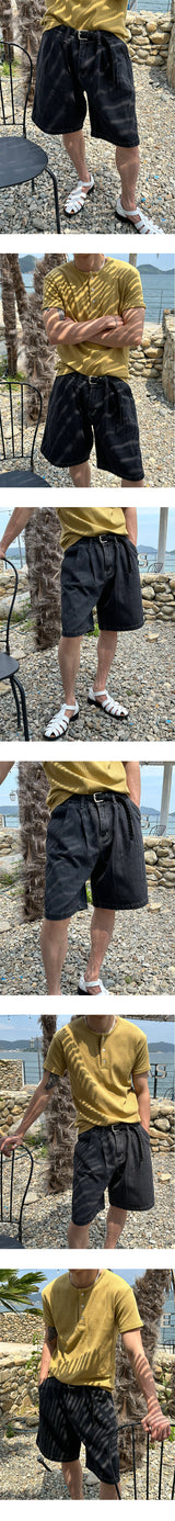 [S/S] Pin tuck denim short pants (5color)