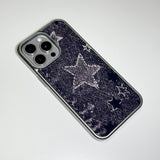 フェイドデニムスターダストスマホケース ブラウン (SV_MagSafeGlass)