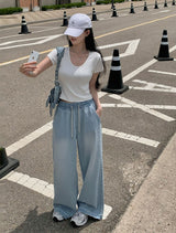 サマークールワイドデニムパンツ