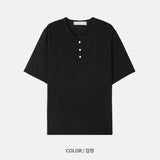 LMN サマーエアークールヘンリーネック半袖Tシャツ (5 colors)