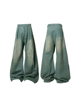 RELABEL Three-Dimensional Composition (Depiction) Waist Pleats Leg Pleats Washed Layered Jeans