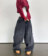 (WARMER DETAIL!) THICK CROPPED WIDE LOOSE ROUND KNIT - 2 COLOR