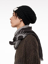 Retro warm woolen chunky knit beanie hat