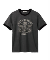 エッセンシャルスタンダード半袖リンガーTシャツ モーターサイクル チャコール