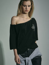  UNBALANCED STRING SHORT-SLEEVE T