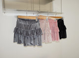 velvet cancan banding mini skirt