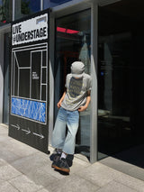 Rope Light Washing Bermuda Denim Pants