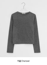 シューカンリブラウンド長袖Tシャツ