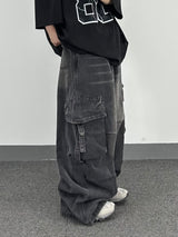 バックルカーゴデニムパンツ