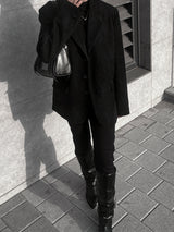 line suede blazer jacket (2color)