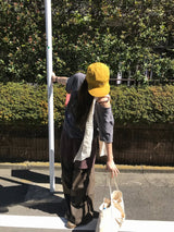 ダブルピンタックパンツ (ブラウン)