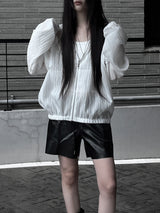 [unisex] summer cool see-through hooded zip-up (2color)