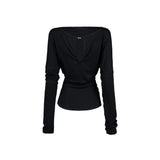 Drape Shoulder Top [Black]