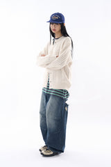 Bay vintage back parachute denim pants