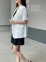 Lovell Tailored Strap Linen Jacket