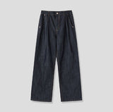 Friendly Pintuck Trucker Denim Jacket Pants Set