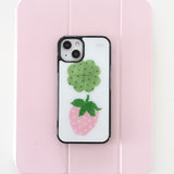 BIG PINK STRAWBERRY case (glass bumper)