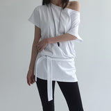 Oronti One-Shoulder Strap Short-Sleeve T-Shirt (2 Colors)
