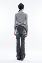スレートインシジョンフレアデニムパンツ