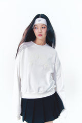 Point Ribbon Sweatshirt White