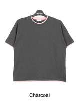 リアンカラーマッチングレイヤード半袖Tシャツ