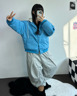 KIDDY RING POINT FRONT PLEAT BALLOON PANTS💙🩶🖤 - 3 COLORS