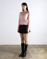 Metal Triclipse Slim Fit Tencel Sheer Cardigan Pink