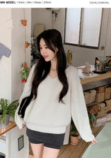 Slit Layered Knit Skirt Pants (2color)