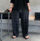 カイパーチュルクチェックパターンワイドフィットパンツ